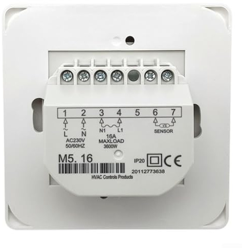 Thermostat mécanique pour chauffage au sol avec capteur externe 220 V 16 A, contrôle de la température de 5 à 40 degrés Celsius, montage mural intérieur, mode économie d'énergie