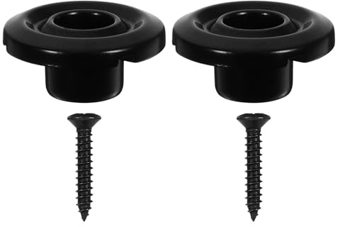 SECFOU 2pcs Black Bass String Retainer Trees with Mounting Screws Metal String Guides for Headless Bass Locking Nut