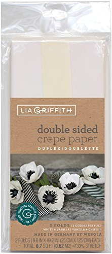 Lia Griffith Krepppapier 2/PKG WHT/VN/Papier, Weiß/Vanille & Vanille/Chiffon, Einheitsgröße