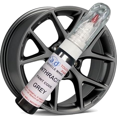 madAUTO ANTHRACITE ALLOY WHEEL TOUCH UP KIT REPAIR KIT PAINT PEN BRUSH CURBING SCRATCH (PAINT + PRIMER + LACQUER)