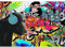 Runa Art Fototapete Graffiti Affe 352 x 250 cm Vlies Tapeten XXL Moderne Wandtapete Wohnzimmer Schlafzimmer Bunt 9169011b