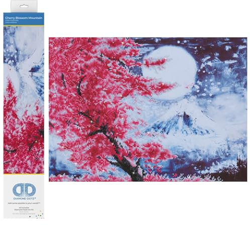 DIAMOND DOTZ Painting, Beginner Kit, Canvas, C/Blossom Mountain, 52 x 38cm