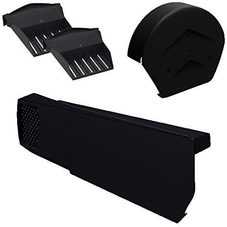 12 x Universal Black Dry Verge Units, Round Ridge Cap & 2 x Starter Closure Kits