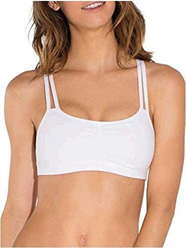 Fruit of the Loom Lot de 3 Soutiens-Gorge de Sport Spaghetti, Opaque, Rayures Fines/Blanc/Rose pâle, 110 Femme
