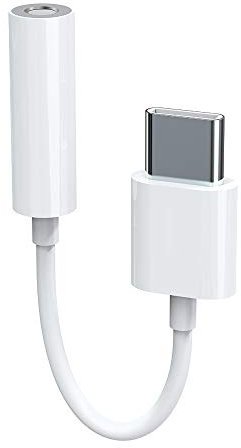 WE Adaptateur USB-C Male vers Jack 3.5mm pour Smartphone Android Samsung S20 Ultra Note 10 Plus S10 S9 A70, Huawei, Honor, Xiaomi - Blanc
