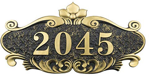 Retro European Style House Number Sign Personalized Door Number Plate Wall Sticker Hardware Self-Adhesive Acrylic Room Number Signage Front Door Number Plaque for Home Unit Floor Apartment Hotel