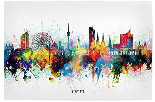 artboxONE Poster 30x20 cm Städte Vienna Skyline Artistic hochwertiger Design Kunstdruck - Bild Vienna Cities City
