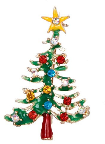 Vektenxi Multicolor funkelnden Strass Weihnachtsbaum Brosche Schmuck Geschenk sehr praktisch
