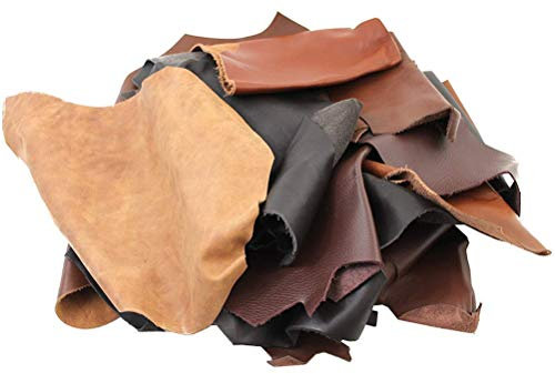Lederreste, 1 kg, verschiedene Brauntöne, verschiedene Größen, Bastelstücke, ideal für jede Bastelarbeit