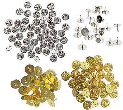 Anyasen Schmetterling Krawatte Reißzwecken Verschlüsse Butterfly Clips Pin Rücken Ersatz Schmetterlings Clutch mit Leeren Pins für Badge Pin Pins Anstecker 50 Silber + 50 Gold