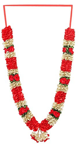 Estationeryhouse Künstliche Blumengirlanden, Rose, Rot und Gold, 61 cm