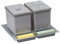 AZERODESIGN - Cubo de Reciclaje para Interior - 1 Cubo de 14L y 2 Cubos de 6,5L - Ancho Módulo 60-25x49x54 cm - Base Recortable en Anchura y Fondo - Color Gris - Material de Plástico PVC