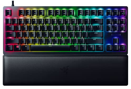 Razer Huntsman V2 TKL Tenkeyless Gaming Keyboard: Fastest Clicky Optical Switches Gen2 w/Sound Dampeners & 8000Hz Polling Rate - Detachable TypeC Cable, Classic Black (Renewed)