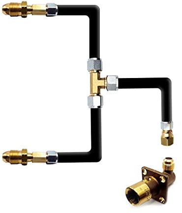 LPG Bajonett-Füllpunkt-Adapter mit zwei Gasflaschen-Drehgelenk-Adaptern und Rohr, 3 m