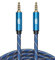 EMK Cable AUX 4 Pin Jack 3,5mm Cable Audio aux TRRS extensor macho a macho 4 polos 3.5mm micrófono Cable AUX Aleación aluminio para teléfonos, auriculares, coche (3 m)