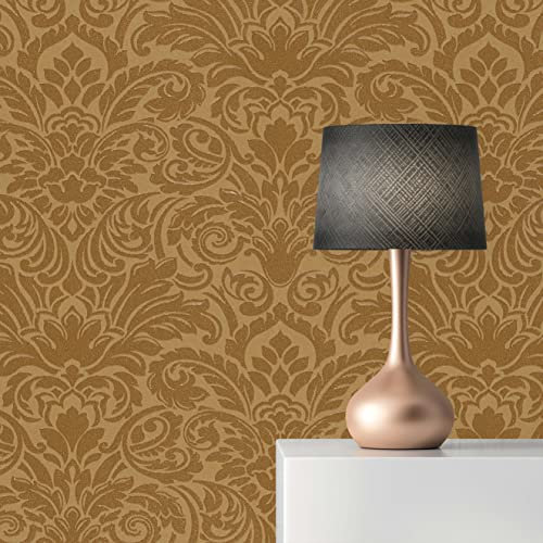 TADESSI Tapete Metall Claudius M1-No.41 Vliestapete Gold Ornamente Barocktapete für Wohnzimmer Schlafzimmer Küche
