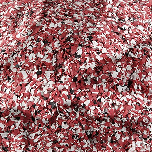 TimTin 2.4 Kg/ 5.3 lbs Decorative Floor Flakes Epoxy Floor Paint Chips 5-8 mm Blend Color Concrete Floor Coating Kits for Garage Floors Interior Exterior Wall Floors (Red, Black, White)