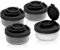 SIGNORAWARE Lot de 4 petites salières et poivrières étanches à l'humidité pour camping, pique-nique, extérieur, cuisine, boîtes à déjeuner, voyage, ensemble d'épices transparent avec couvercles noirs