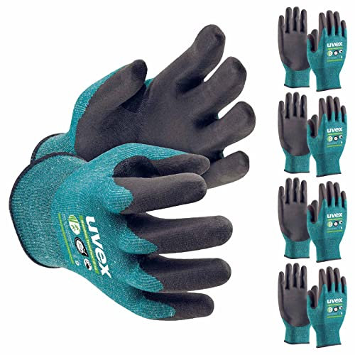 uvex Schnittschutzhandschuhe Bamboo TwinFlex D xg 60090 5 Paar, Schnittschutzlevel D, Lebensmittelbereich geeignet, Größe:9