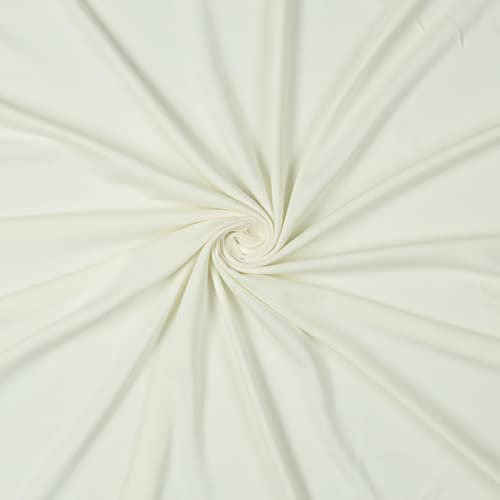 Jersey-Stoff Viskose (Bambus-Zellstoff) 0,5 x 1,45 m Bambus-Jersey Meterware Oeko-Tex-zertifiziert, Farbwahl, Farbe:006 - creme