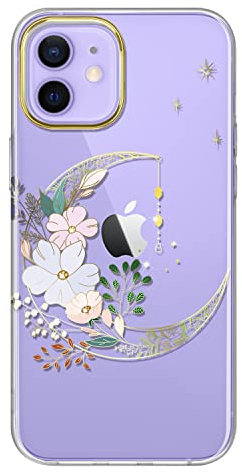JIAXIUFEN iPhone 12 Mini Hülle Handyhülle TPU Silikon Schutzhülle Handytasche Handy Hülle für iPhone 12 mini 5.4 - Gold Moon