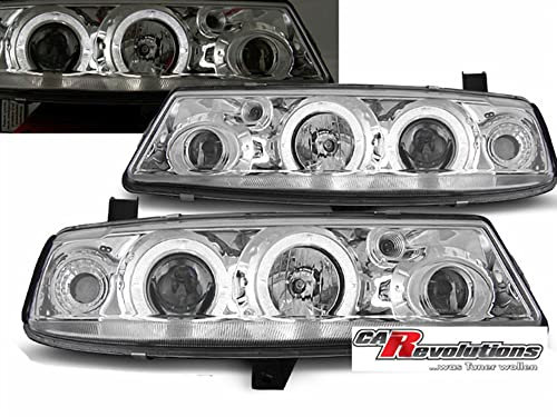 Tuning-Tec LED Angel Eyes Scheinwerfer Set in chrom für Opel Calibra 09.1990-06.1997