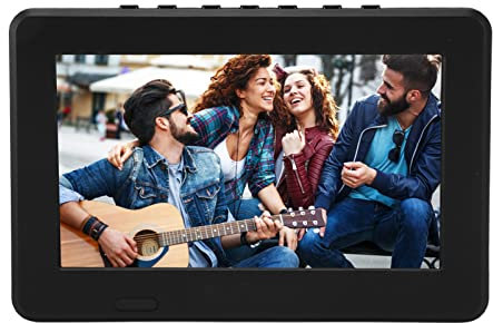 Monitor LCD de TV Portátil de 7, TV Digital HD LED 1080P Recargable para Automóvil, Batería Recargable Incorporada de 1500 Mah, TV Digital para Automóvil con Soporte de TV y
