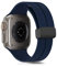 LanQii Bracelet Compatible avec Apple Watch Series 10 46 mm/9/8/7 45 mm/Watch Ultra 2/1 49 mm, Silicone Boucle Magnétique Bande pour Apple Watch SE 2/1 44 mm/Series 6/5/4 44 mm/3/2/1 42 mm, Bleu