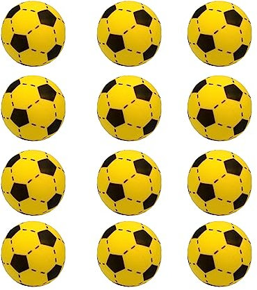 Softball 20 cm Schaumstoffball Kinder Fußball weicher Ball Indoor & Outdoor (Einzeln) (12 Bälle, gelb)
