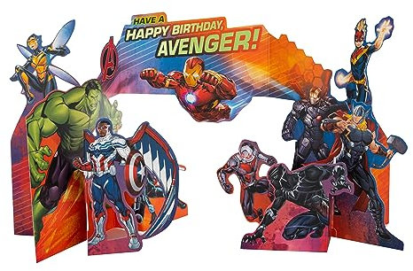Hallmark Kinder-Geburtstagskarte – 3D-Marvel-Superhelden-Design