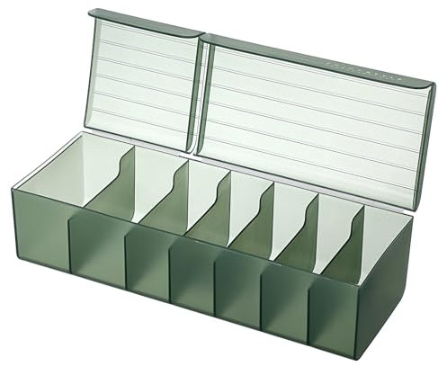 BSTKEY Plastic Card Divider Box Trading Card Storage Box with Lid, High Capactiy Playing Card Organizer Sports Game Card Box Case (Green)