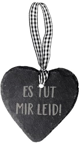 Spruchreif | Schieferherz Mini mit Gravur | Mini Schieferherz mit Spruch | Schiefertafel in Herzform | Mini Dekoherz aus Schiefer zum Aufhängen | Versöhnungsgeschenk | Kleine Entschuldigung