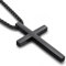 Jiahanzb Kreuz Kette Edelstahl 316L Großes Halskette Herren Kreuz Anhänger Jesus Religiöser Christus Schmuck Geschenk für Männer Damen Kette mit 22 Zoll Schwarze