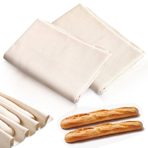 2 piezas de lino para panadería, accesorios para hornear, accesorios para hornear pan, accesorios para hornear pan de algodón grueso, para hornear con lino natural para preparar masa y hornear, 75 x