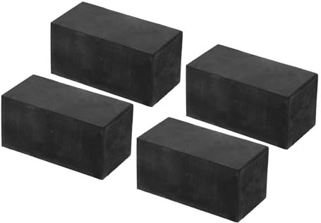 PATIKIL Tampons en Caoutchouc Anti-Vibrations, 4 Pièces, Tapis d'Isolation Des Vibrations Carrés 3,94 x 1,97 x 2 pour Climatisation HVAC, Lave-Linge, Sèche-Linge, Noir