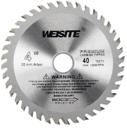 CoCud Circular Saw Blade, 4 Outer Dia 40 Teeth 5/8 Arbor, Wood Tungsten Carbide Tipped () Slitting Saw - (Applications: for Wood Cutting)