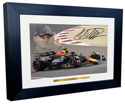 Kitbags & Lockers 30,5 x 20,3 cm A4 2024 Max Verstappen Red Bull Racing Autogramm Foto Bilderrahmen Racing Formel 1 F1 Poster Geschenk