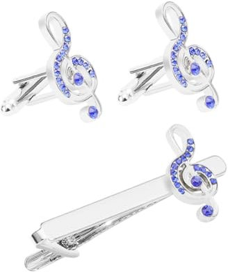 CALLARON 1ensemble Pince à Cravate Et Épingle à Strass Note De Musique Pour Hommes Accessoires Élégants Pour Affaires Et Événements Spéciaux