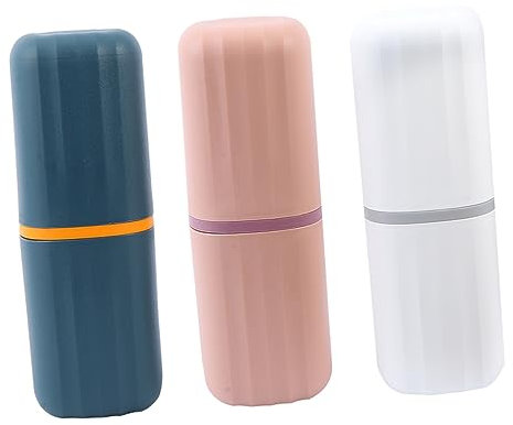 TOVINANNA 3Er Box Reisewaschbecher Reisezahnbürstenetui Körperpflegebecher Badezimmerwaschbecher Tragbares Zahnbürstenetui Reisezahnbürstenetui Reisewaschbecher Reisezubehör