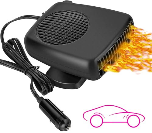 Calefactor Coche, Calefactor para Coche 12v / 150w 3 en 1 Calentamiento Rápido Descongelador, Descongelador y Niebla, Enfriador de Calor, Ventilador, Secador de Automóviles, Calefactor Coche Mechero
