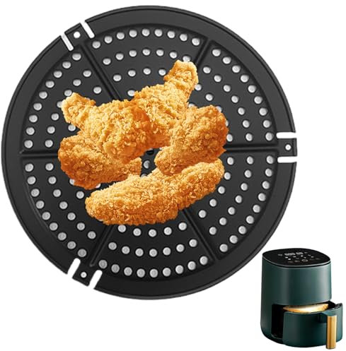 SMELEYOU Piastre per friggitrice ad aria da 6,1 pollici Rotonda Griglia per friggitrice ad aria antiaderente Padella Lavabile in lavastoviglie Piastra più croccante Sostituzione Friggitrice ad aria