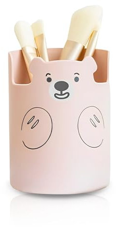 Aipeeo Stiftehalter,Bleistifthalter,Stifteköcher, Stiftehalter Rund, Bärengestalt, Geeignet für Schulen, Wohnungen, Büros (Rosa)