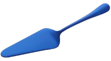 HOLIDYOYO Kuchenschaufel Edelstahl 304 Mit Wellenschliff Backwerkzeug Für Kuchen Und Pizza Blau Beschichtet Ergonomisch
