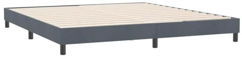 vidaXL Cadre de lit sans Matelas Gris foncé 180x220 cm Velours, lit, sommier, lit en Velours, Meuble de Chambre à Coucher, lit Double, lit rembourré