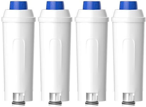 BREAUILL 4 filtros de agua para cafeteras compatibles con DeLonghi DLSC002 9310926 SER3017 5513292811, cartuchos de filtro de repuesto para filtro de agua De'Longhi ECAM, ESAM, ETAM, EC, BC Serie