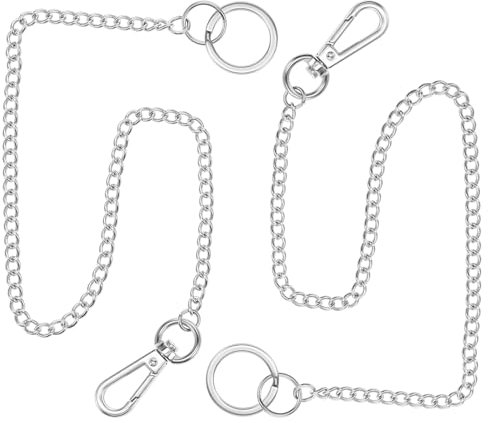 HJZHII 16 Zoll/ 40cm Schlüsselkette Mit Karabiner Hosenkette Schlüsselanhänger Kette Schlüsselkette Kette Messer Kette Taschenkette Hosenkette für Jeans Geldbörse Männer Frauen(2 stück)