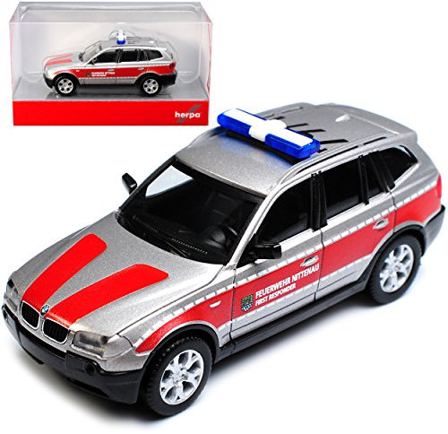 B*M*W X3 E83 Feuerwehr Nittenau 1. Generation 2003-2010 H0 1/87 Herpa Modell Auto mit individiuellem Wunschkennzeichen