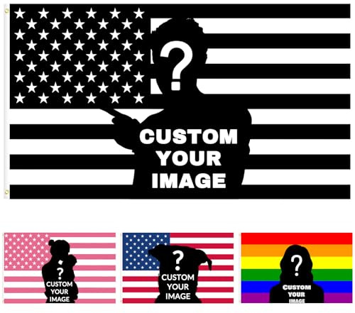 SJZUISL Personalised Flag, 2 × 3/3 × 5/4 × 6/5 × 8 FT Fahne selbst gestalten für Geburtstage, Feiertage, Weihnachten, Wohnzimmer, Schlafzimmer, Dekoration