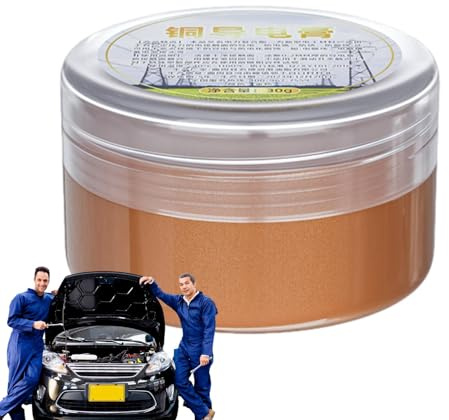 Elektrisches Kontaktfett – Hitzebeständige Kupferpaste | Starke Haftung Schmiermittel | 30g Mehrzweckpaste Für Elektrische Verbindungen, Fahrzeuge & Industrielle Anwendungen