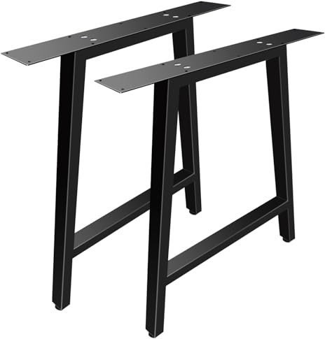 Jahof Tischbeine Metall Schwarz 70 cm, A-Form Tischgestell Verstellbar, Heavy Duty Industrielle Tischkufen für Esstisch, Schreibtisch, 2 Stück (H70 x B60 cm)